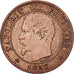 France, Napoleon III, 2 Centimes, 1857, Lille, Bronze, EF(40-45), Gadoury:103