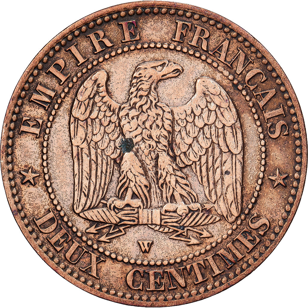 France, Napoleon III, 2 Centimes, 1857, Lille, Bronze, EF(40-45), Gadoury:103