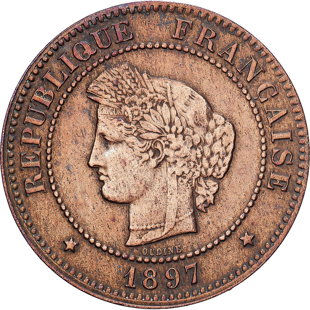 France, 5 Centimes, Cérès, 1897, Paris, Bronze, TTB, Gadoury:157a, KM:821.1