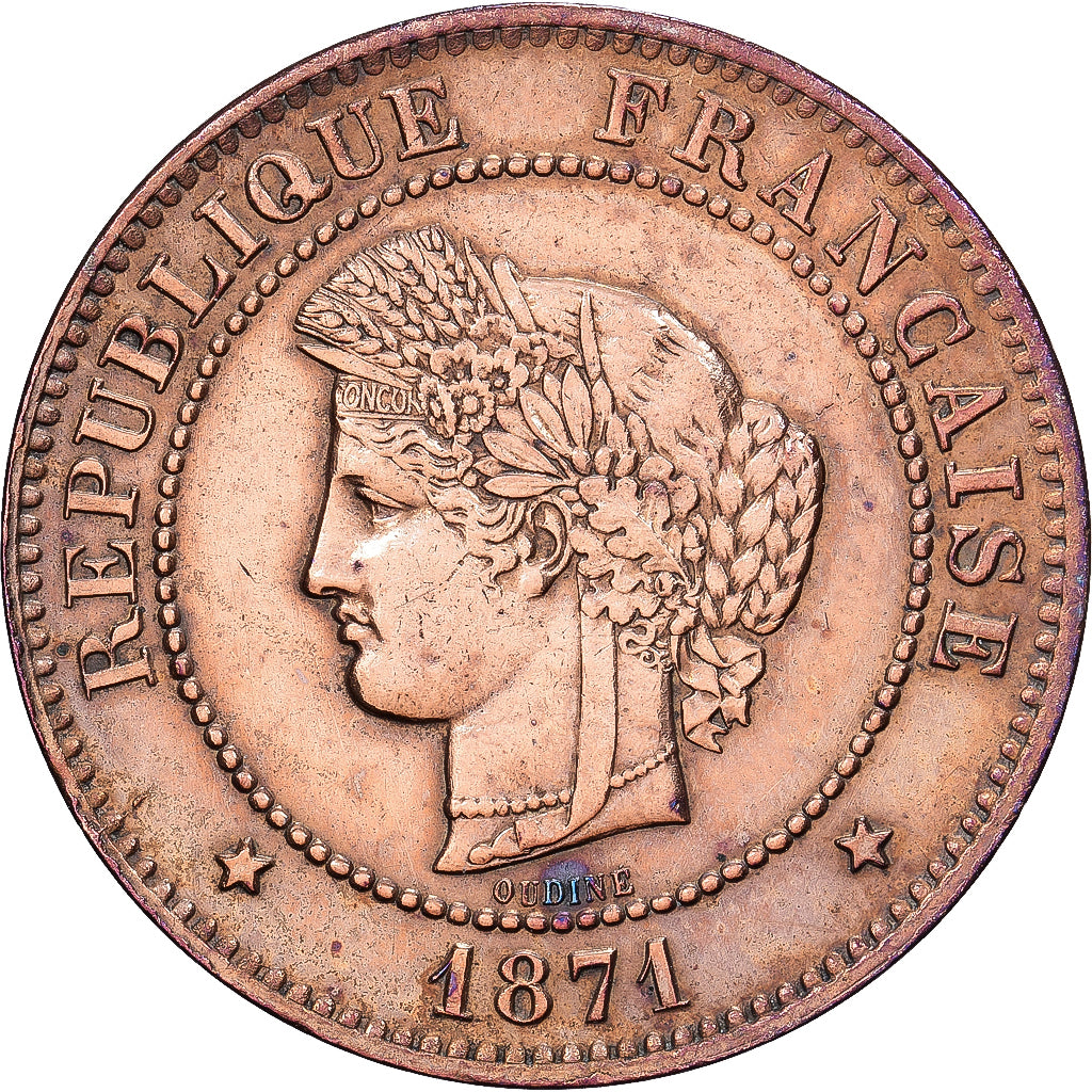 France, 5 Centimes, Cérès, 1871, Paris, Petit A, Bronze, TTB, Gadoury:157