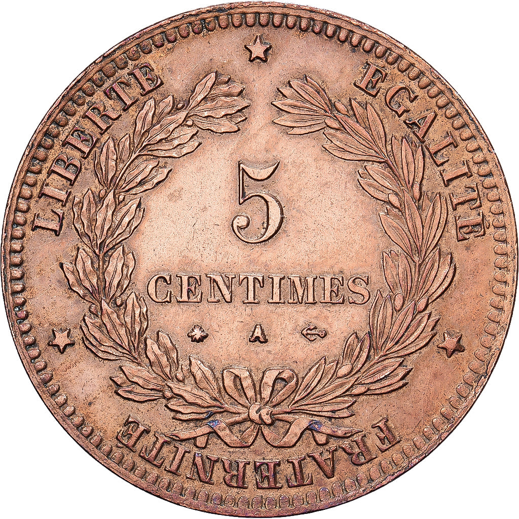 France, 5 Centimes, Cérès, 1871, Paris, Petit A, Bronze, TTB, Gadoury:157