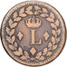 Frankrijk, Louis XVIII, Decime, 1814, Strasbourg, Bronzen, FR+, Gadoury:196d