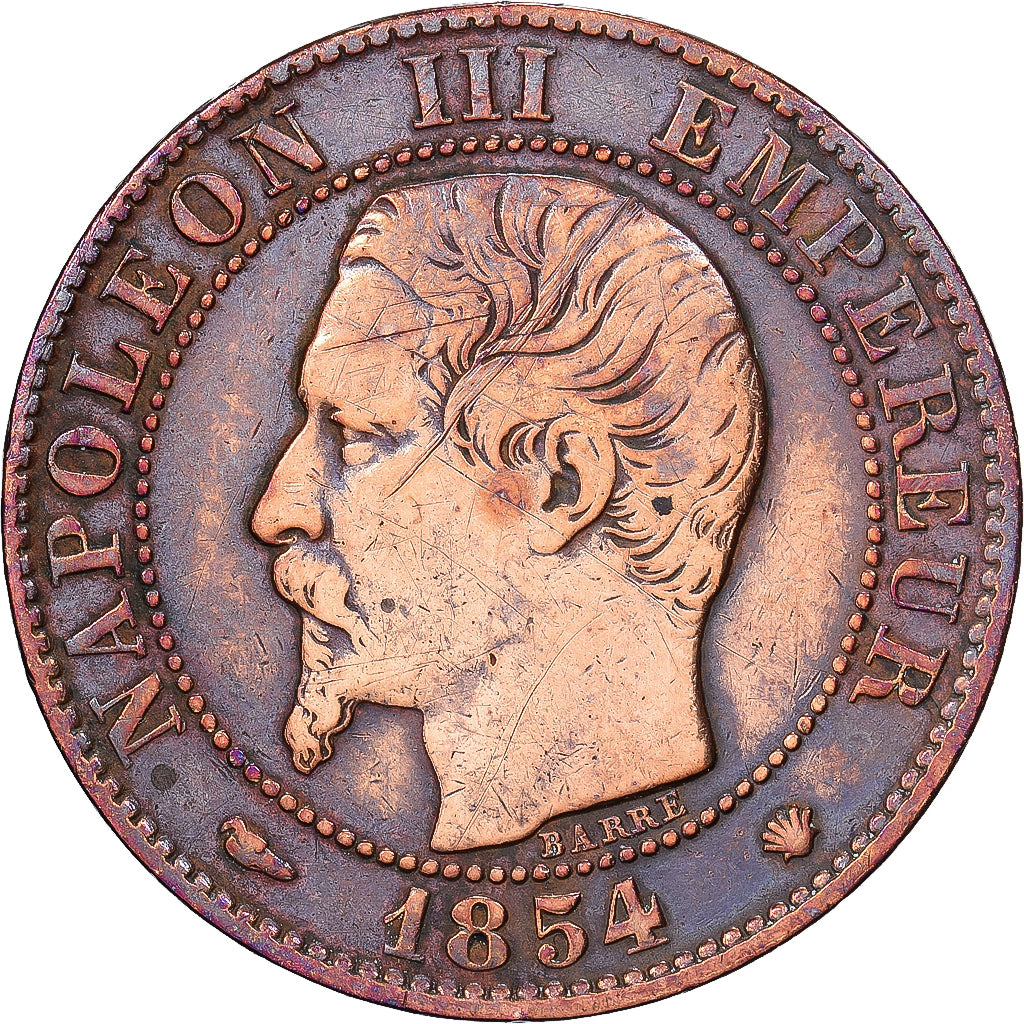 France, Napoléon III, 5 Centimes, 1854, Marseille, Bronze, TTB, Gadoury:152