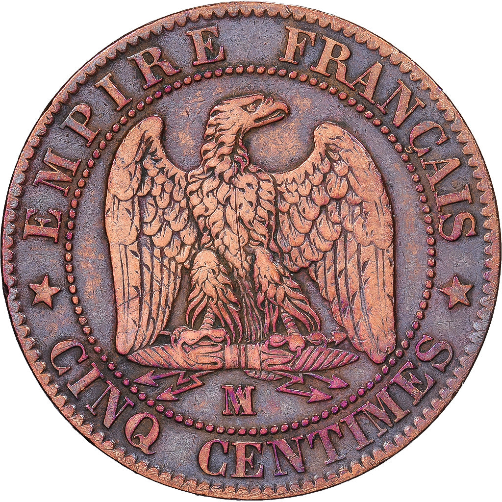 France, Napoléon III, 5 Centimes, 1854, Marseille, Bronze, TTB, Gadoury:152