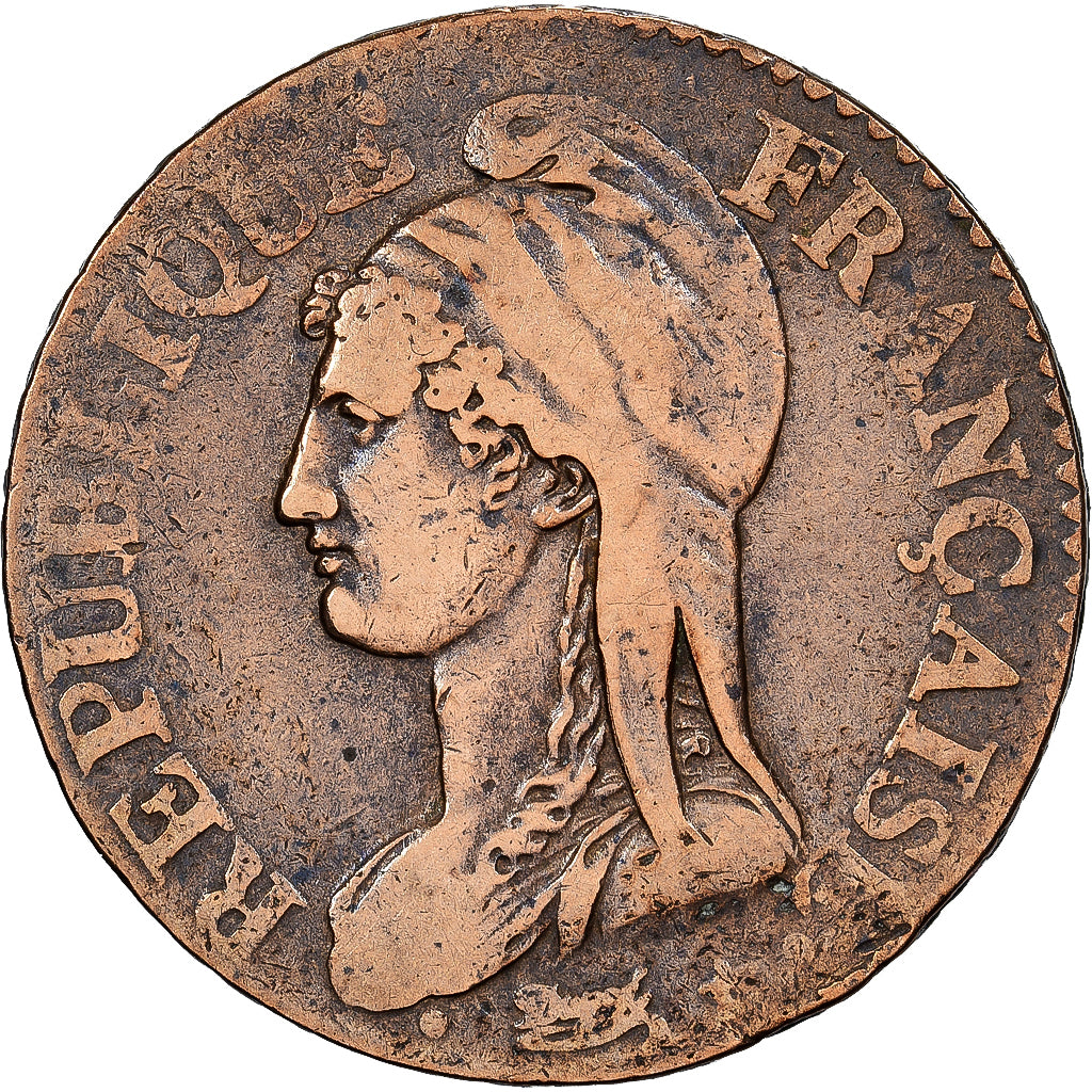 Francia, 5 Centimes, Dupré, AN 5, Paris, Bronce, MBC, Gadoury:126, KM:640.1