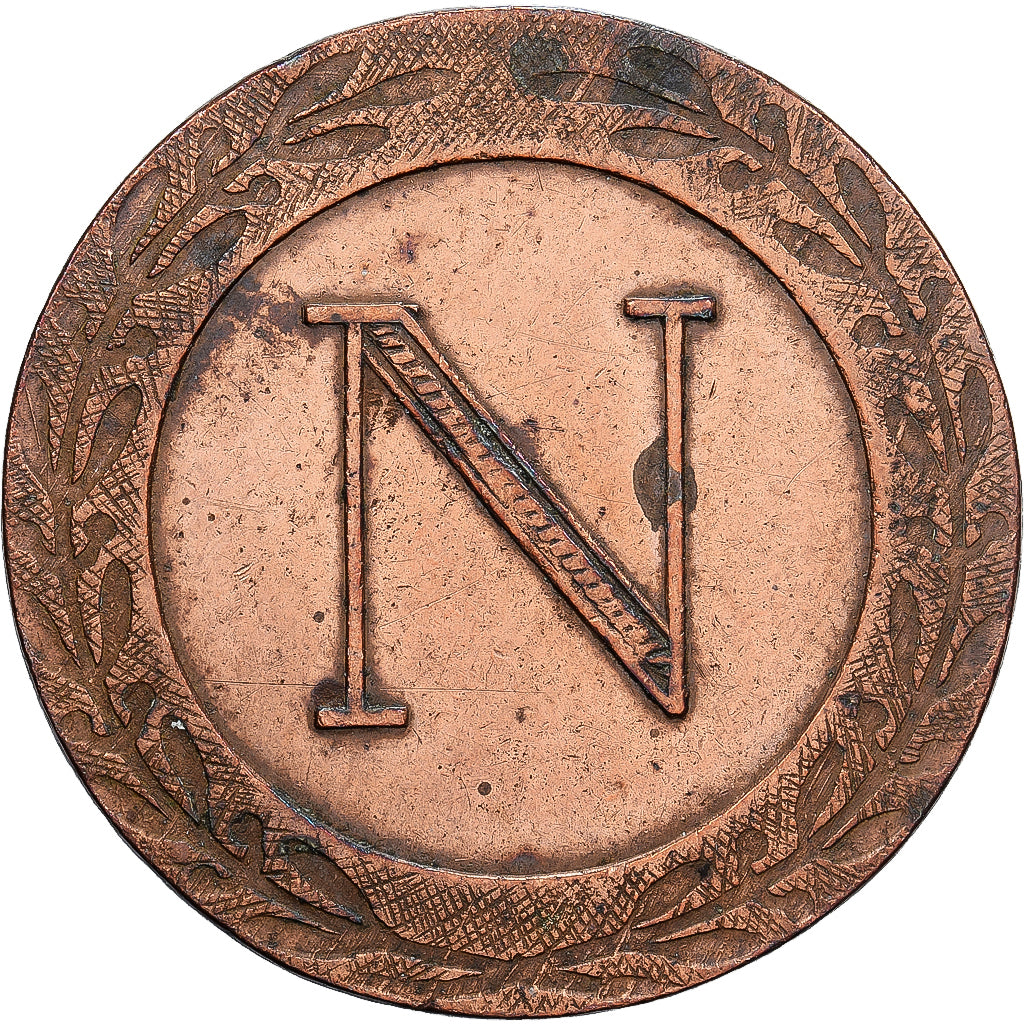 Francia, Napoleon I, 5 Centimes, 1808, Strasbourg, Cobre, MBC, Gadoury:127