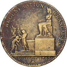 Francia, 2 Sols, Régénération, 1793, Paris, Bronzo, MB+, Brandon:98
