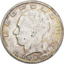 Belgia, Leopold III, 50 Francs, 50 Frank, 1939, Brussels, Srebro, EF(40-45)
