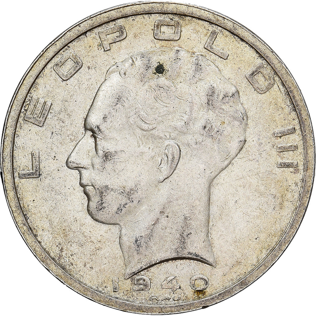 Belgien, Leopold III, 50 Francs, 50 Frank, 1940, Brussels, Silber, SS, KM:121