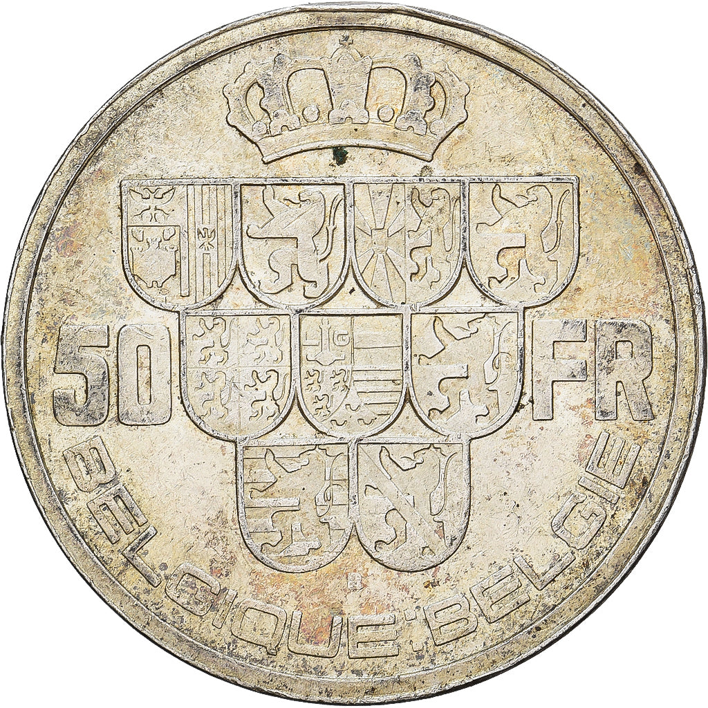 Belgien, Leopold III, 50 Francs, 50 Frank, 1940, Brussels, Silber, SS, KM:121