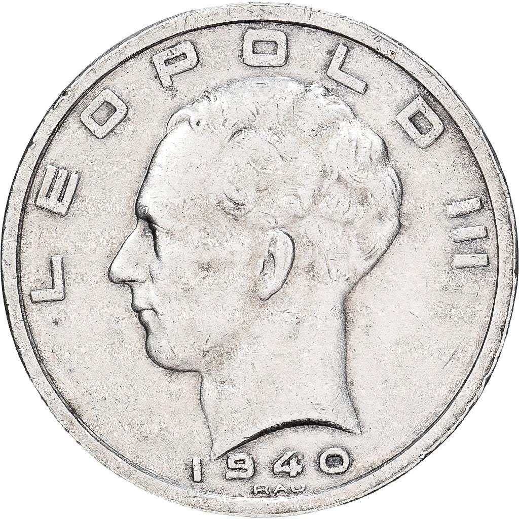Belgien, Leopold III, 50 Francs, 50 Frank, 1940, Brussels, Silber, SS, KM:122.1