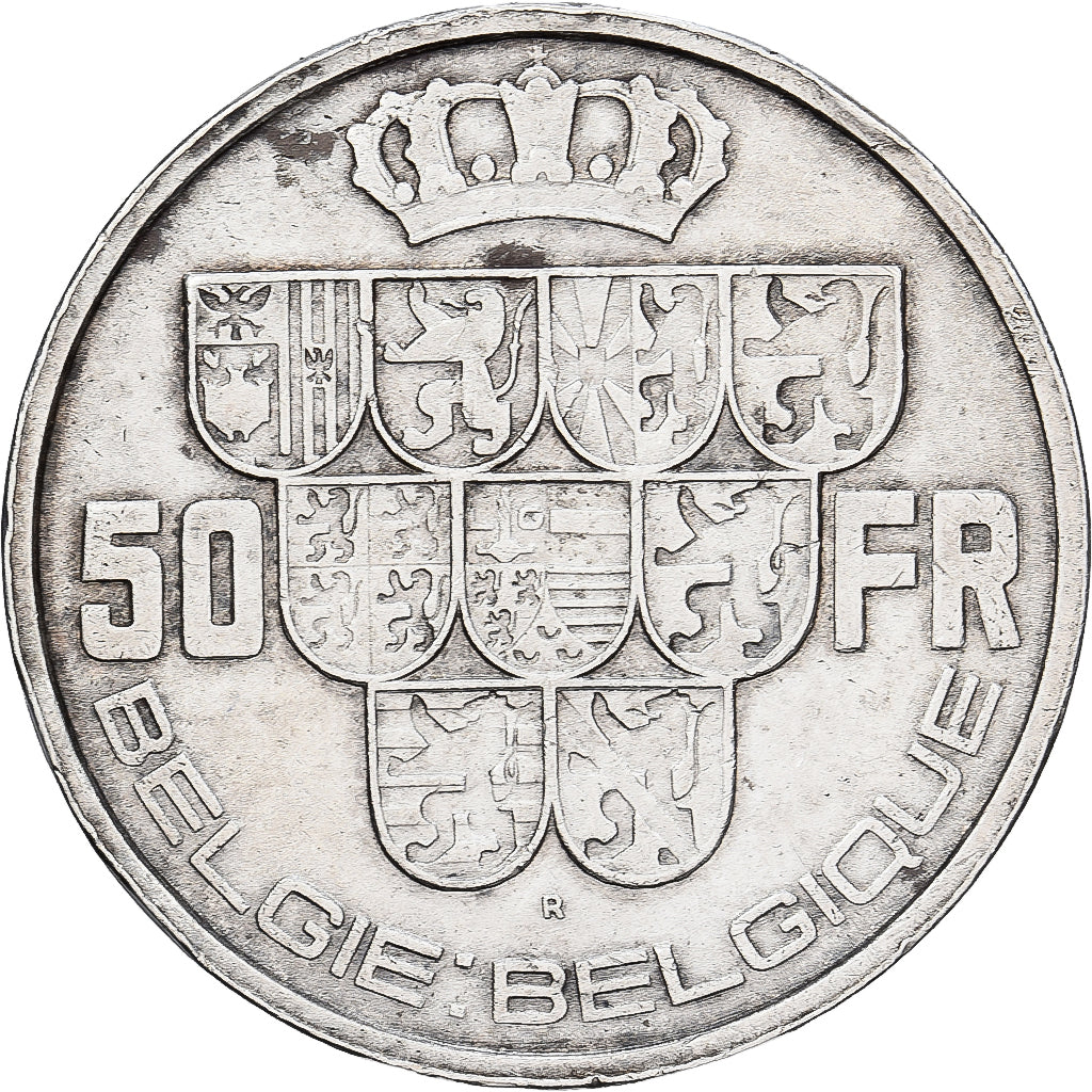 Belgien, Leopold III, 50 Francs, 50 Frank, 1940, Brussels, Silber, SS, KM:122.1