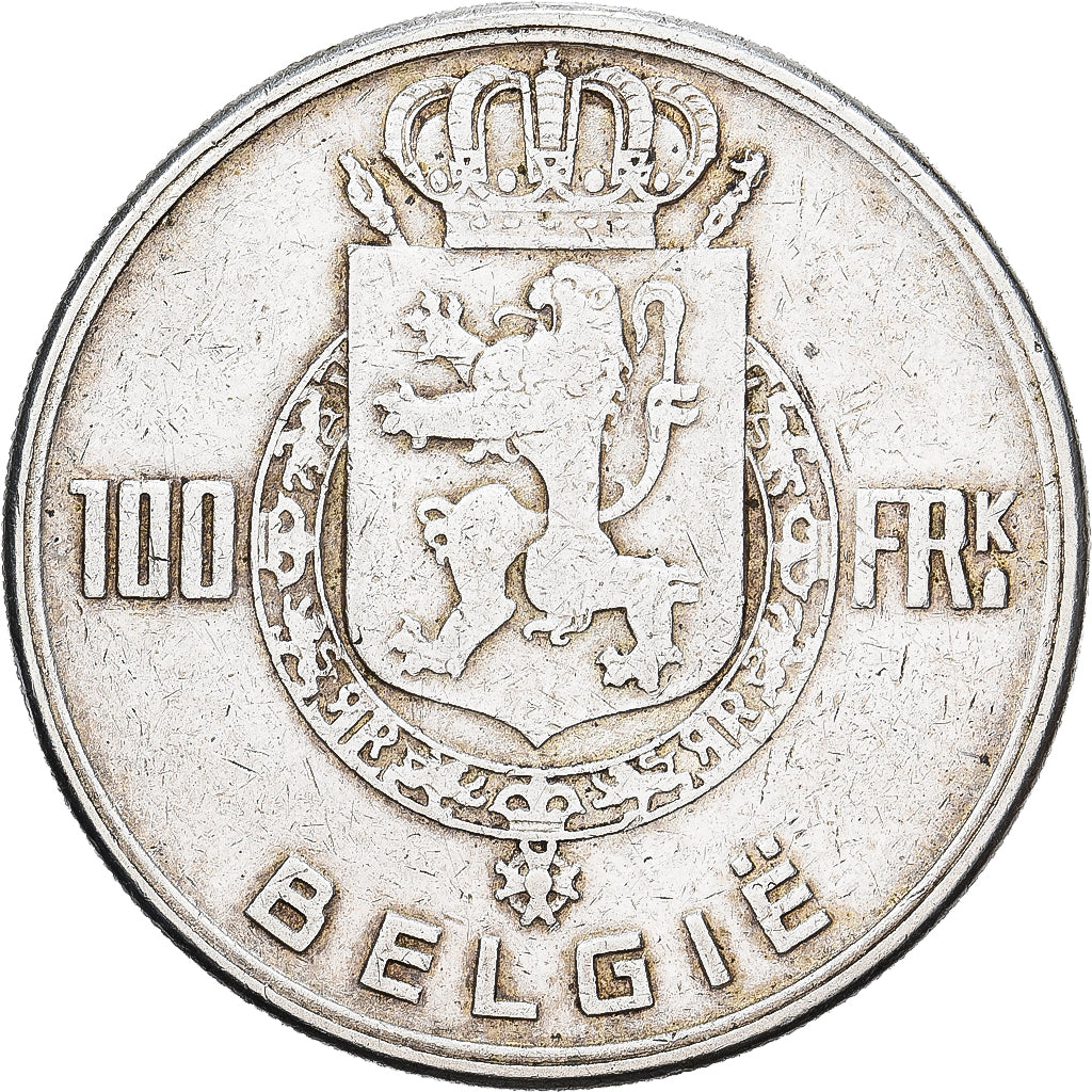 Belgia, Régence Prince Charles, 100 Francs, 100 Frank, 1949, Brussels, Srebro