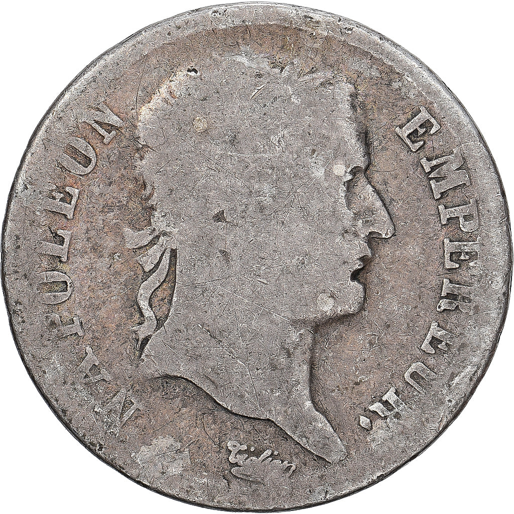 France, Napoleon I, Franc, 1813, Limoges, Silver, G(4-6), Gadoury:447, KM:692.7