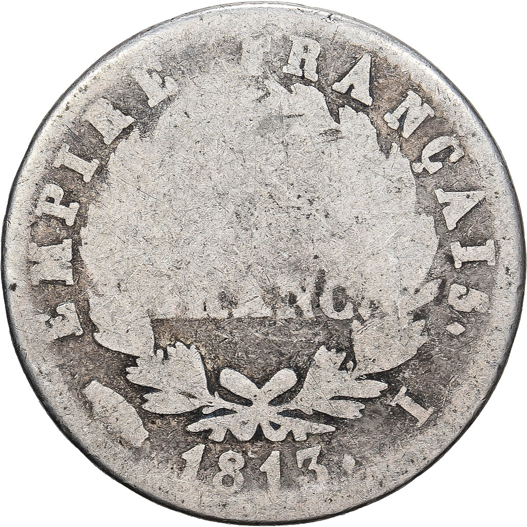 France, Napoleon I, Franc, 1813, Limoges, Silver, G(4-6), Gadoury:447, KM:692.7