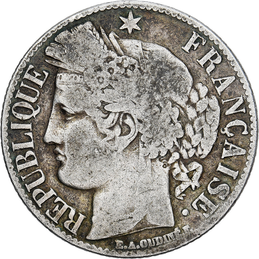 France, Franc, Cérès, 1887, Paris, Silver, VF(20-25), Gadoury:465a, KM:822.1