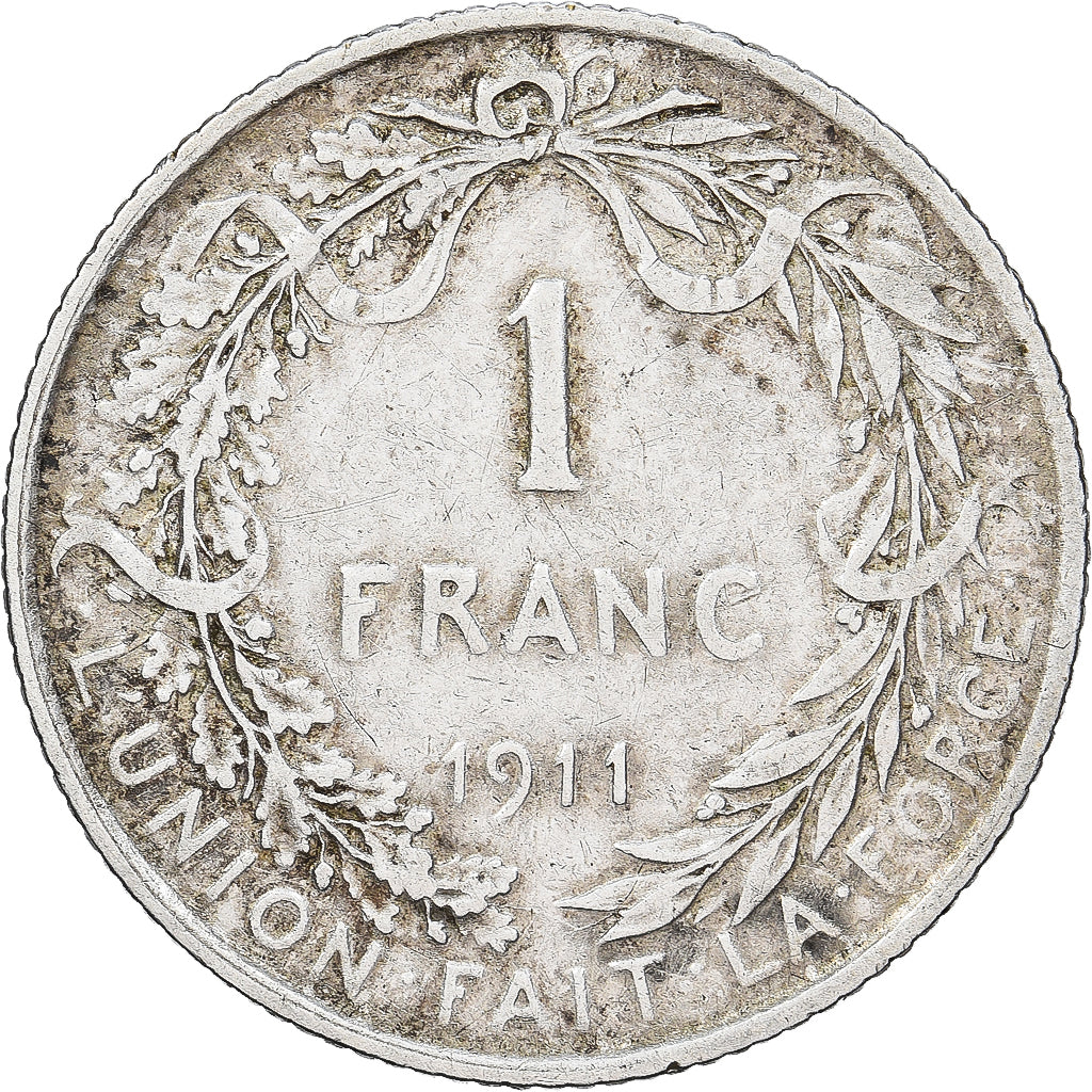 Belgium, Albert I, Franc, 1911, Brussels, Silver, VF(30-35), KM:72