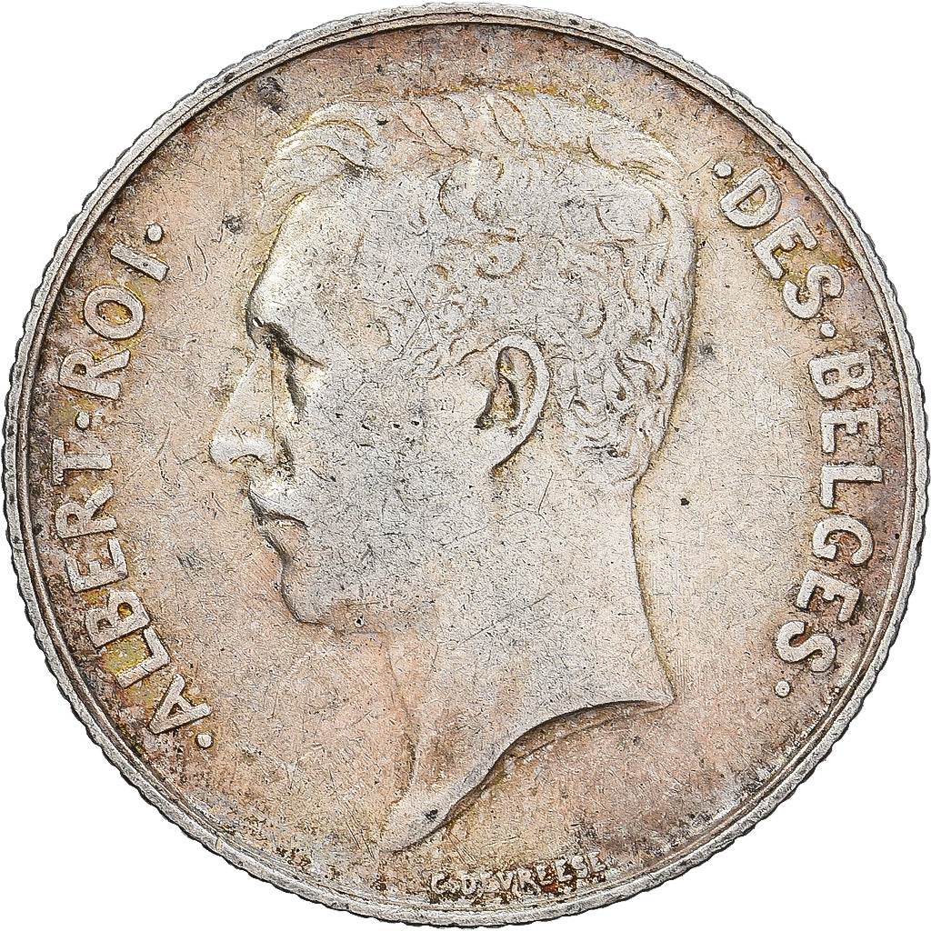 Bélgica, Albert I, Franc, 1911, Brussels, Prata, VF(30-35), KM:72