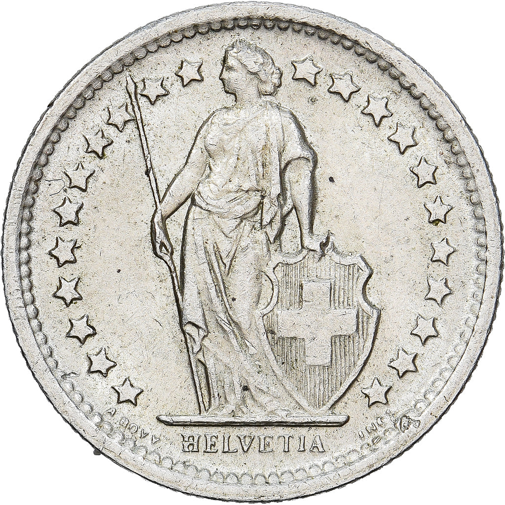 Suíça, 1/2 Franc, 1967, Bern, Prata, AU(50-53), KM:23