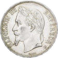 Francia, Napoleon III, 5 Francs, 1868, Strasbourg, Argento, BB+, Gadoury:739