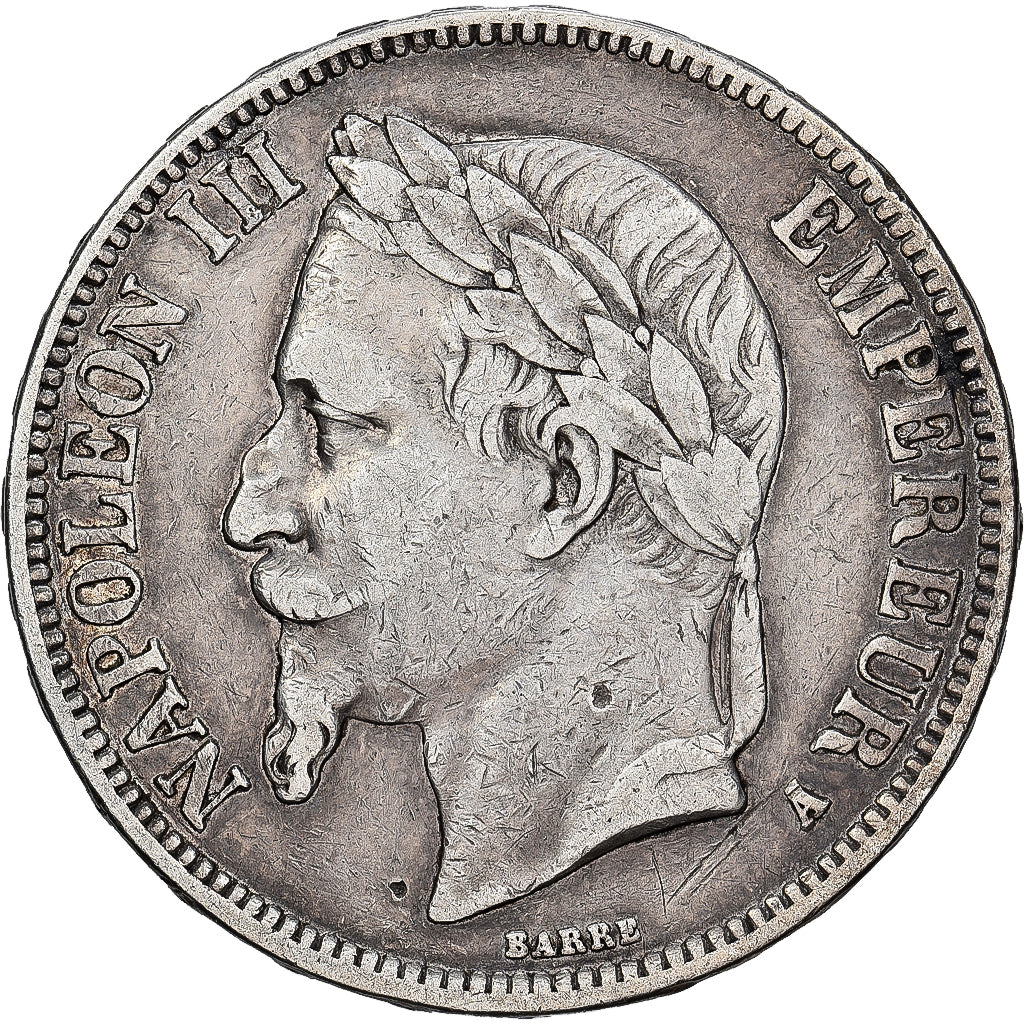 France, Napoleon III, 5 Francs, 1867, Paris, Silver, VF(30-35), Gadoury:739