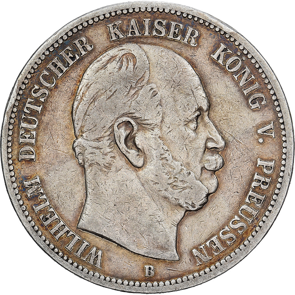 Estados Alemães, PRUSSIA, Wilhelm I, 5 Mark, 1876, Breslau, Prata, EF(40-45)