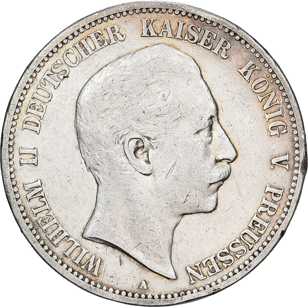 Stati tedeschi, PRUSSIA, Wilhelm II, 5 Mark, 1903, Berlin, Argento, BB, KM:523