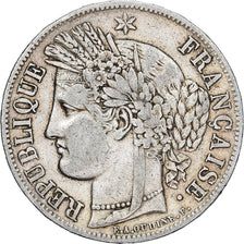 Frankreich, 5 Francs, Cérès, 1849, Paris, main-chien, Silber, SS, Gadoury:719