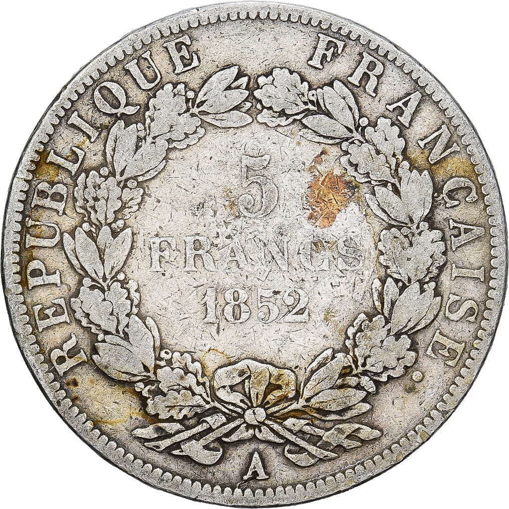 Frankreich, Louis-Napoléon Bonaparte, 5 Francs, 1852, Paris, Silber, S+