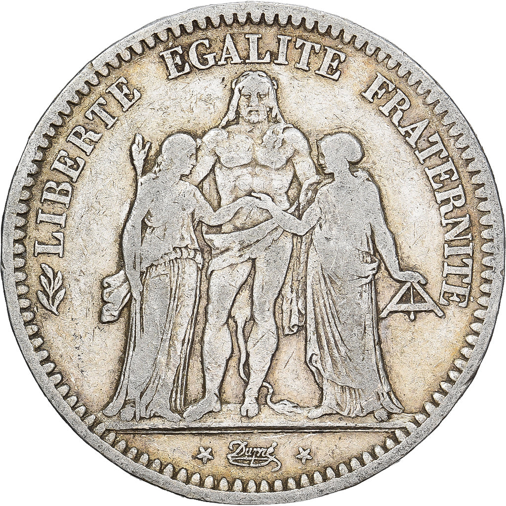 França, 5 Francs, Hercule, 1848, Paris, Prata, VF(30-35), Gadoury:683, KM:756.1