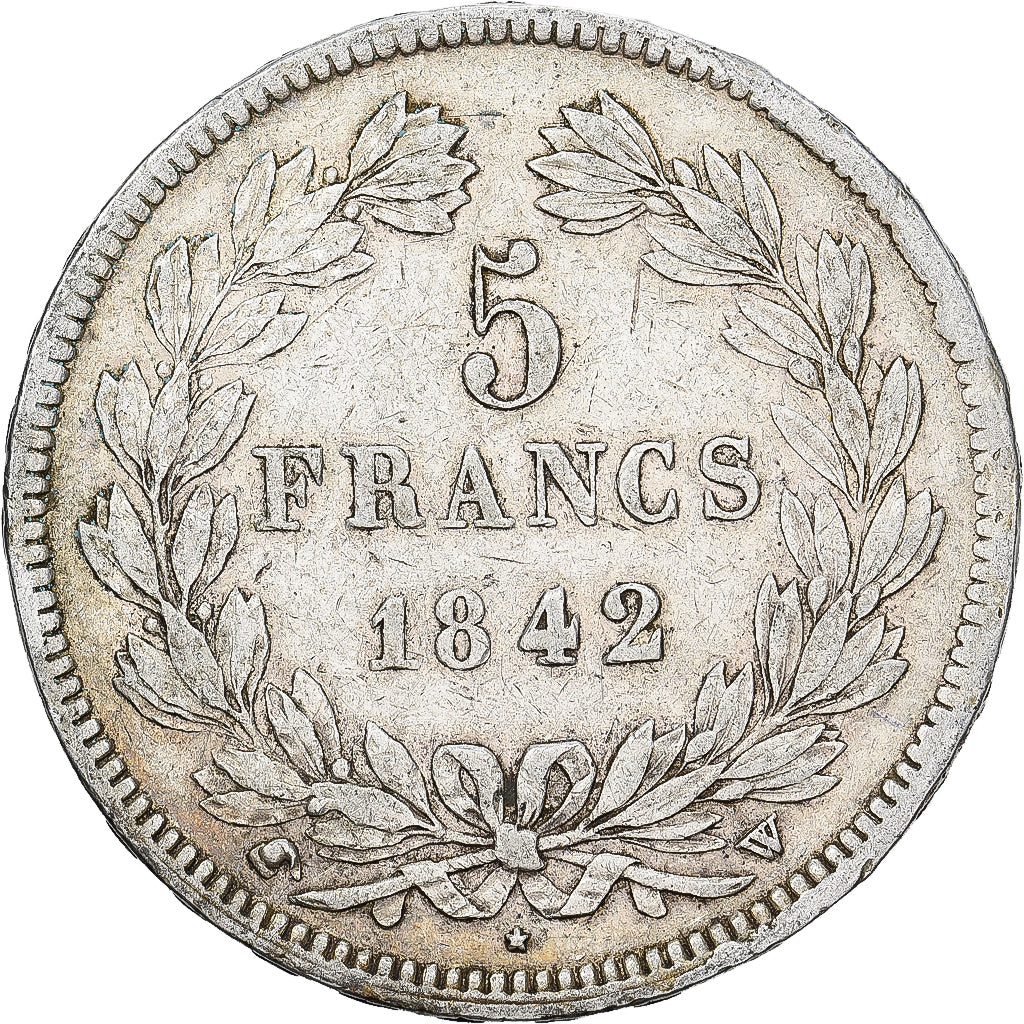 France, Louis Philippe I, 5 Francs, 1842, Lille, Silver, EF(40-45), Gadoury:678