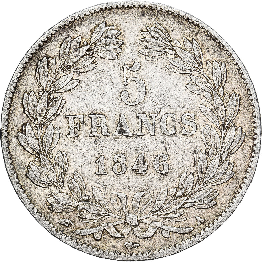 France, Louis Philippe I, 5 Francs, 1846, Paris, Silver, EF(40-45)