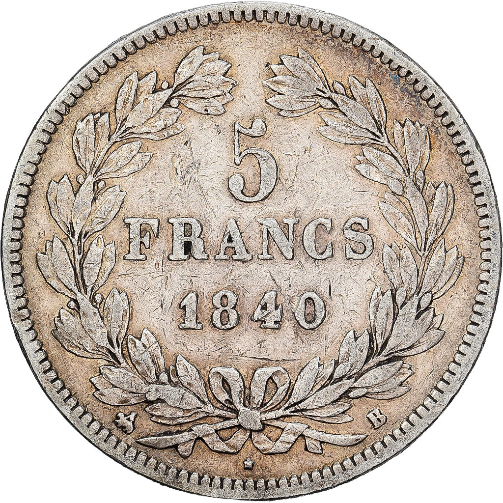 France, Louis Philippe I, 5 Francs, 1840, Rouen, Silver, EF(40-45), Gadoury:678