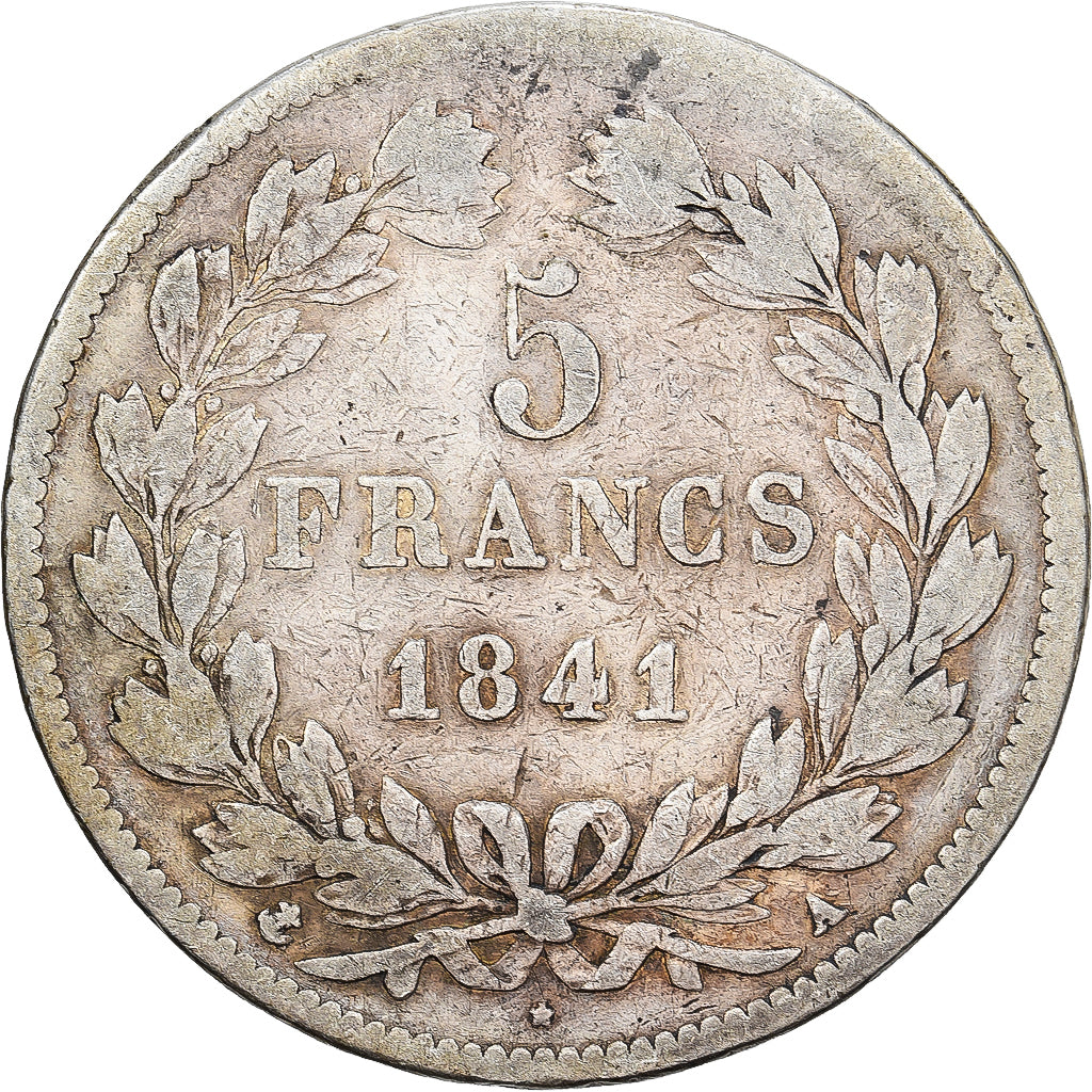 France, Louis Philippe I, 5 Francs, 1841, Paris, Silver, VF(20-25), Gadoury:678