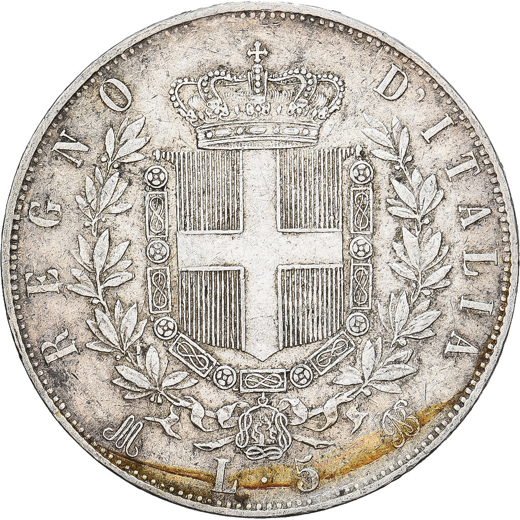 Italy, Vittorio Emanuele II, 5 Lire, 1874, Milan, Silver, VF(30-35), KM:8.3