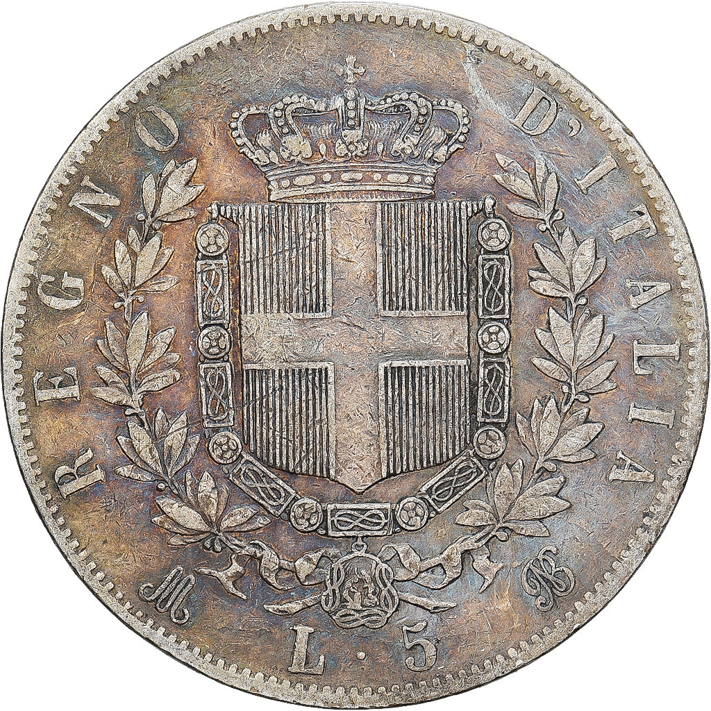 Italy, Vittorio Emanuele II, 5 Lire, 1874, Milan, Silver, VF(30-35), KM:8.3