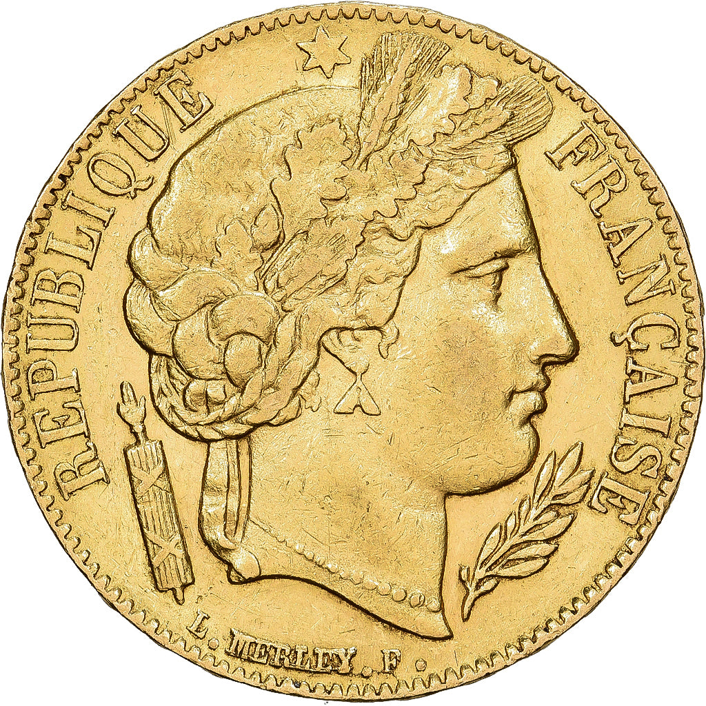França, 20 Francs, Cérès, 1851, Paris, Dourado, AU(50-53), Gadoury:1059