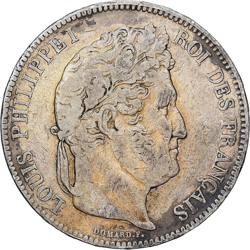 France, Louis Philippe I, 5 Francs, 1834, Nantes, Silver, VF(30-35)