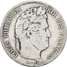 França, Louis Philippe I, 5 Francs, 1832, Rouen, Prata, VF(20-25), Gadoury:678