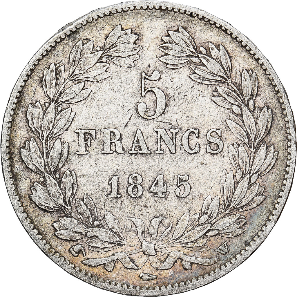 France, Louis Philippe I, 5 Francs, 1845, Lille, Silver, EF(40-45)