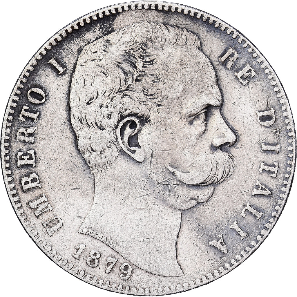 Italië, Umberto I, 5 Lire, 1879, Rome, Zilver, ZF, KM:20