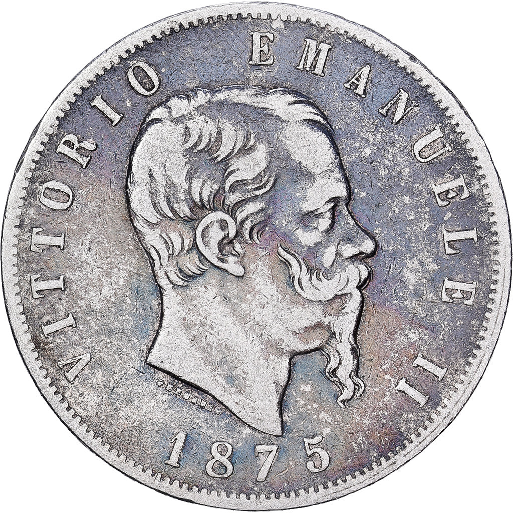 Italien, Vittorio Emanuele II, 5 Lire, 1875, Milan, Silber, S+, KM:8.3
