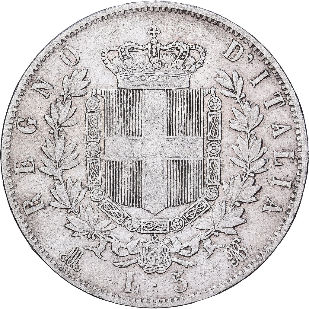 Italien, Vittorio Emanuele II, 5 Lire, 1875, Milan, Silber, S+, KM:8.3