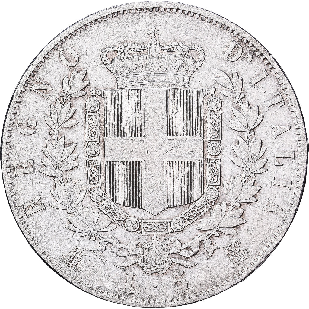 Italië, Vittorio Emanuele II, 5 Lire, 1873, Milan, Zilver, ZF, KM:8.3