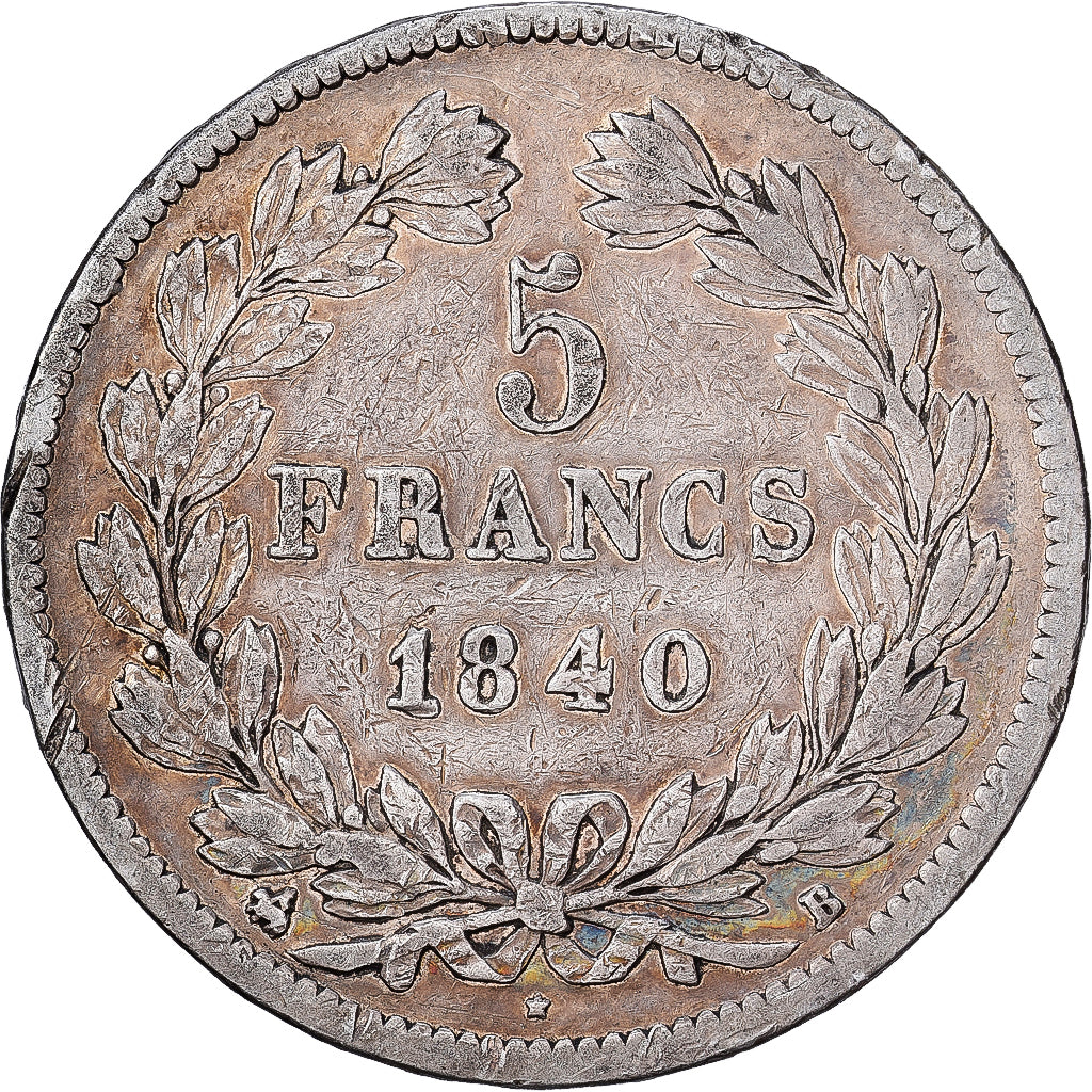 France, Louis Philippe I, 5 Francs, 1840, Rouen, Silver, VF(30-35), Gadoury:678
