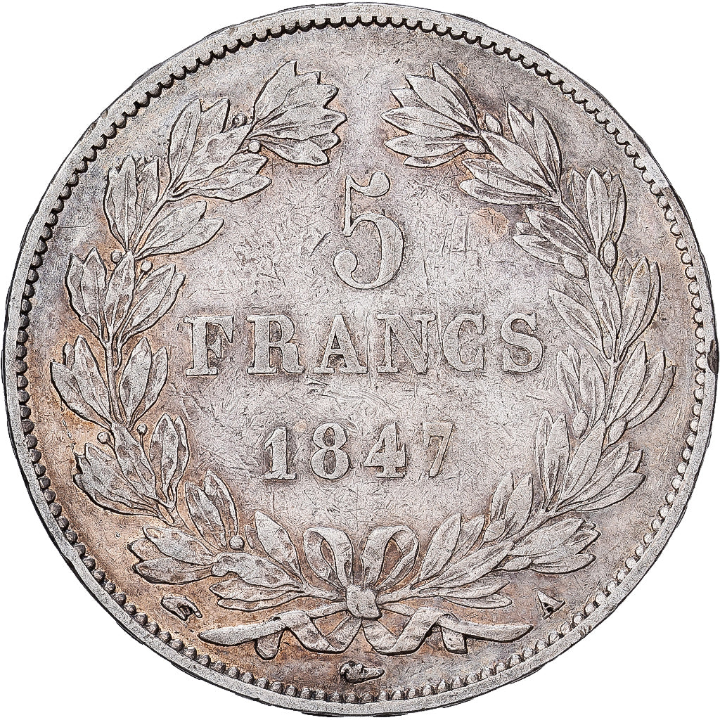 France, Louis-Philippe Ier, 5 Francs, 1847, Paris, Argent, TTB, Gadoury:678a