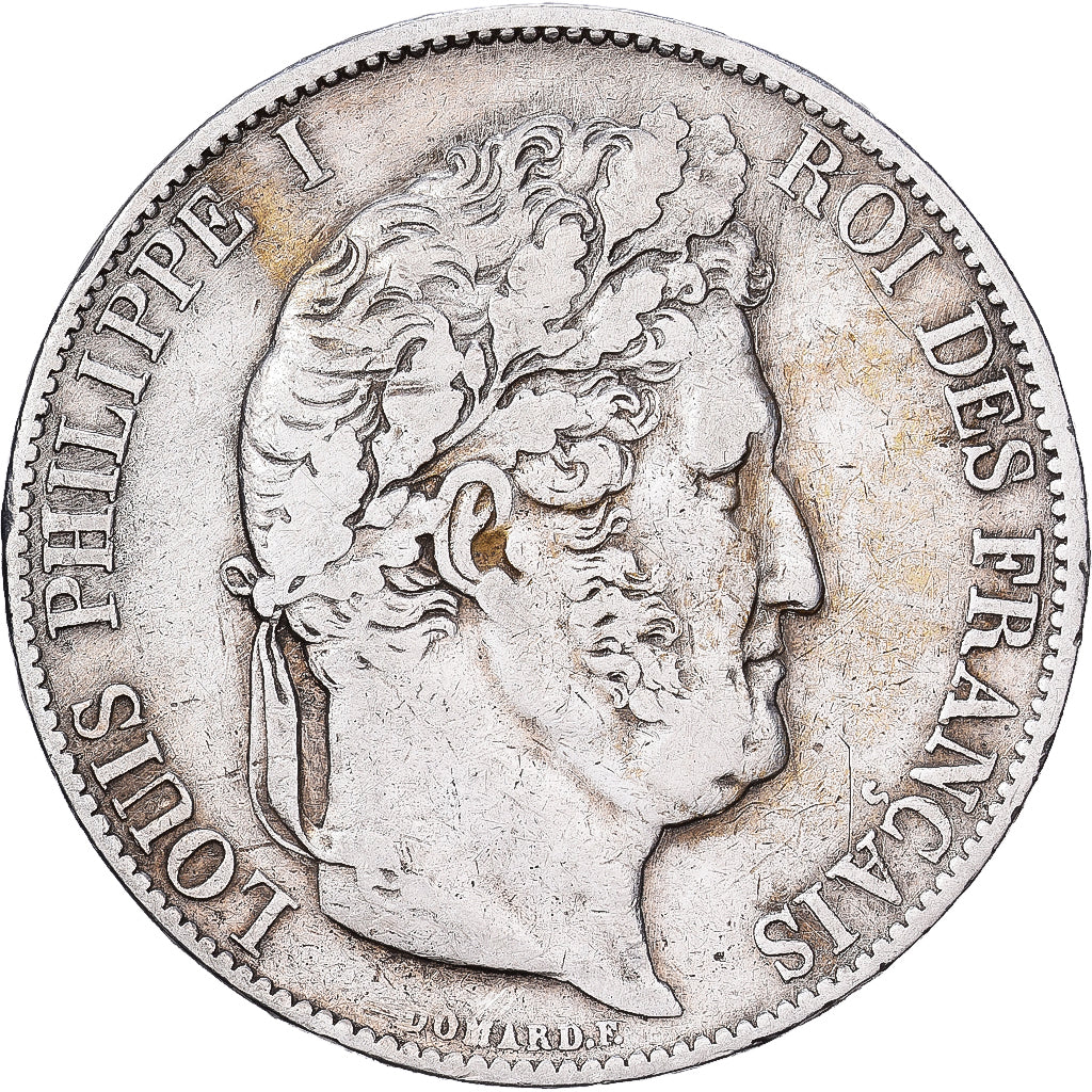 France, Louis Philippe I, 5 Francs, 1845, Lille, Silver, EF(40-45)