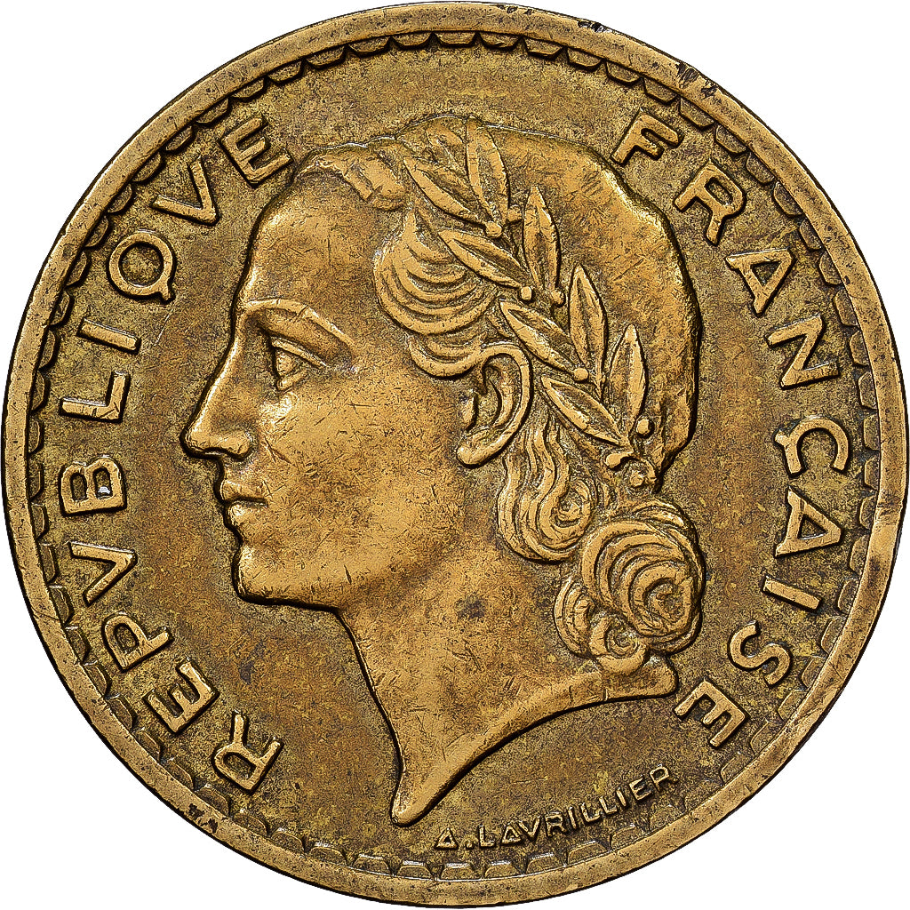 France, 5 Francs, Lavrillier, 1940, Paris, Aluminum-Bronze, EF(40-45)