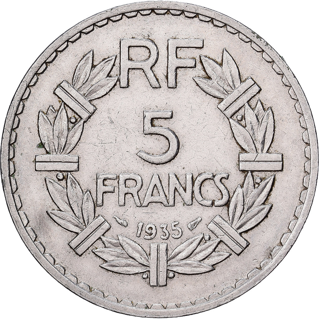 Frankrijk, 5 Francs, Lavrillier, 1935, Paris, Nickel, ZF, Gadoury:760, KM:888