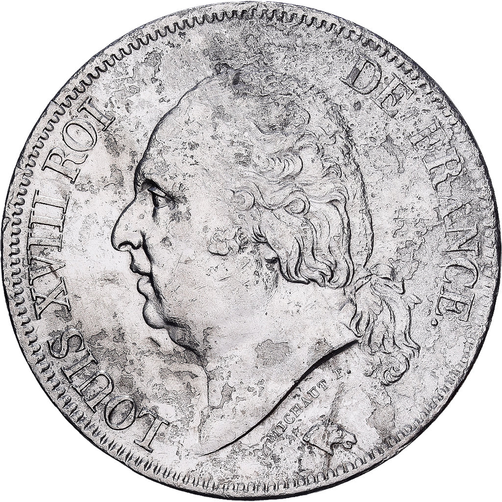 France, Louis XVIII, 5 Francs, 1823, Paris, Silver, VF(30-35), Gadoury:614